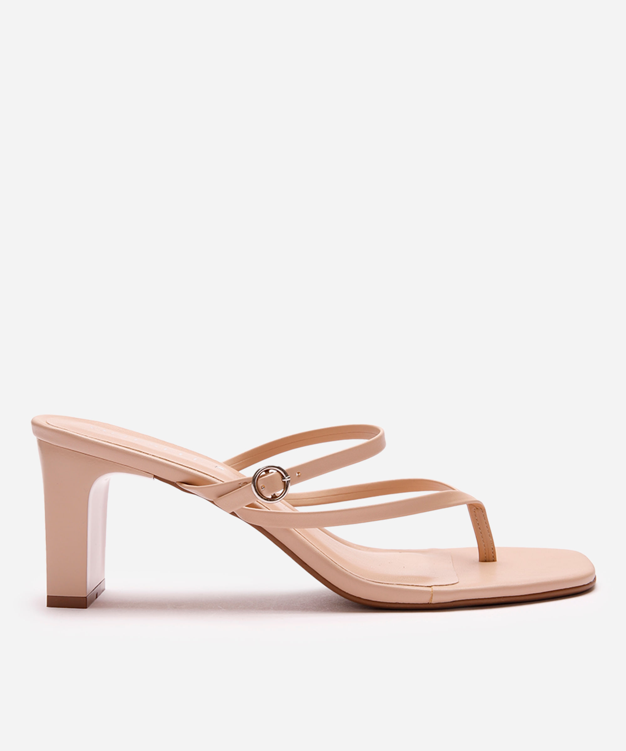 tamanco bico quadrado oneself bege