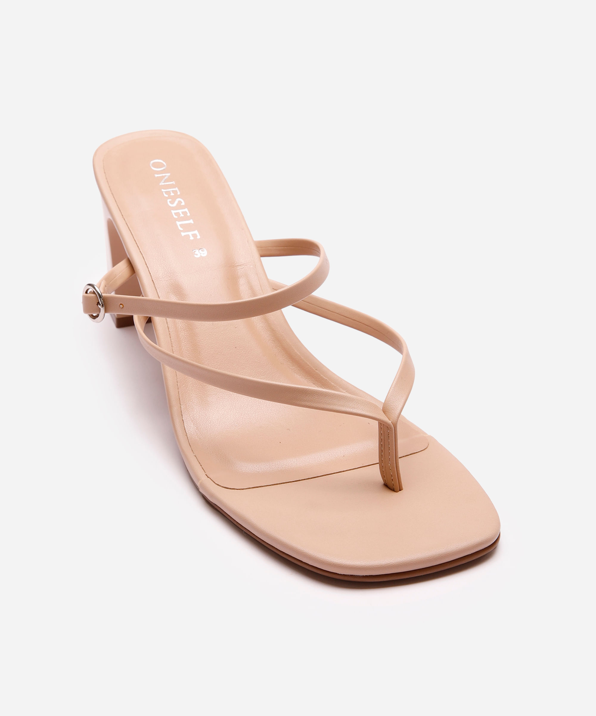 tamanco bico quadrado oneself bege