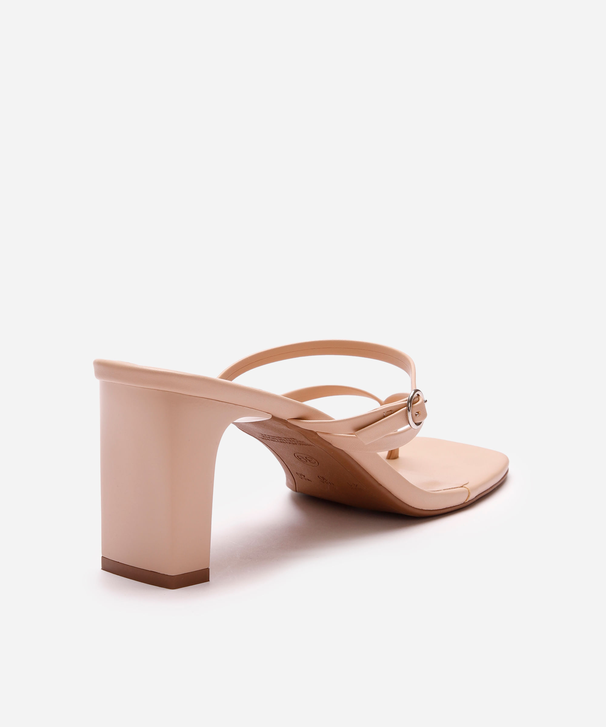 tamanco bico quadrado oneself bege