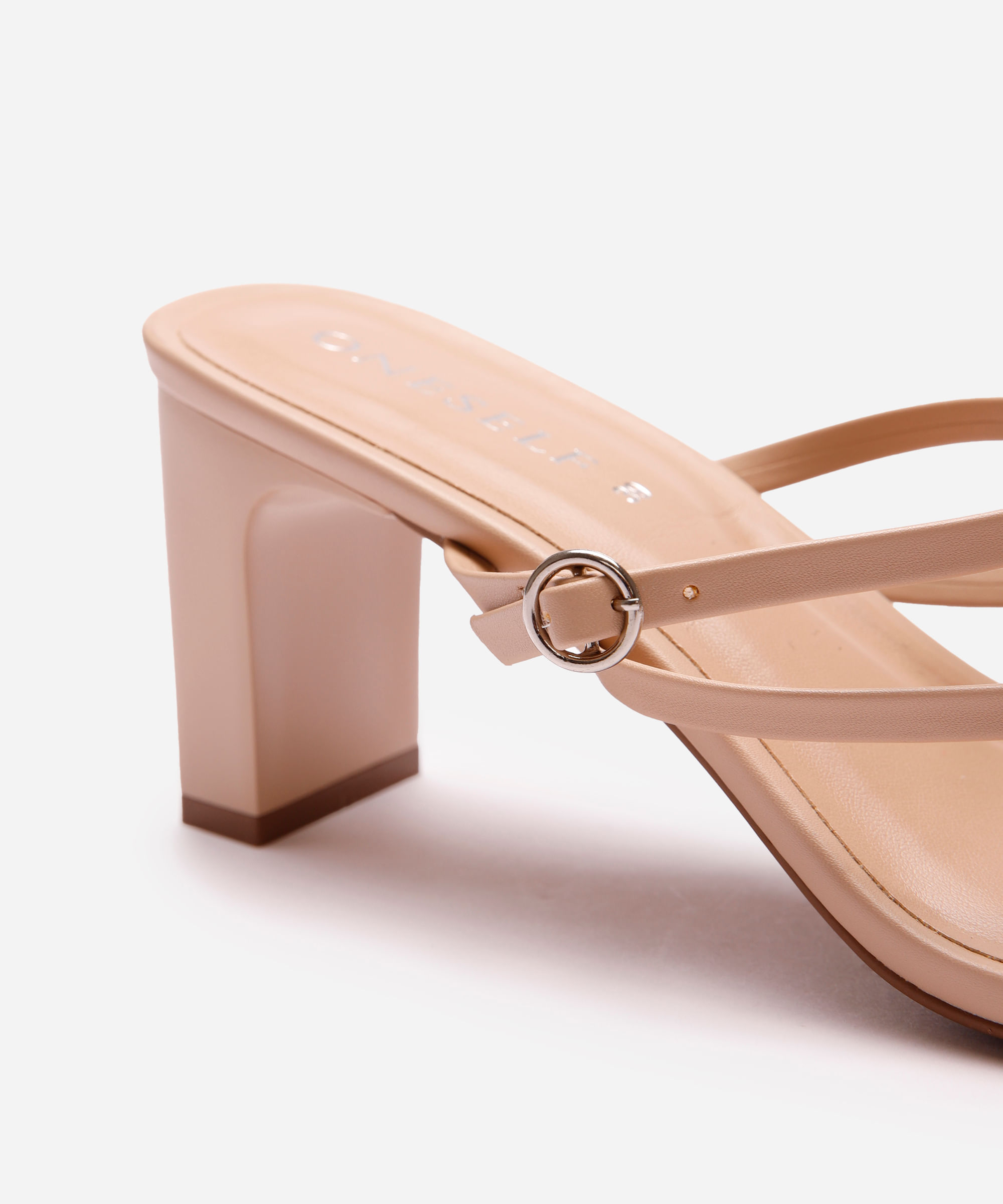 tamanco bico quadrado oneself bege