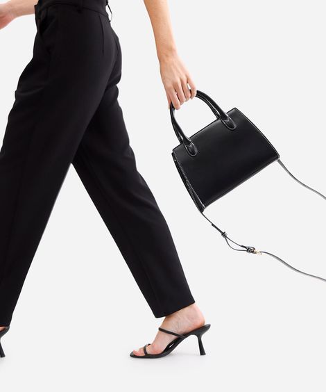 bolsa tote alça removível preto