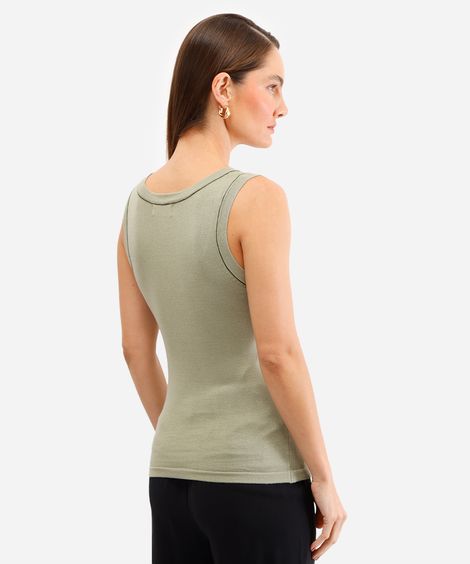 regata feminina de tricot verde