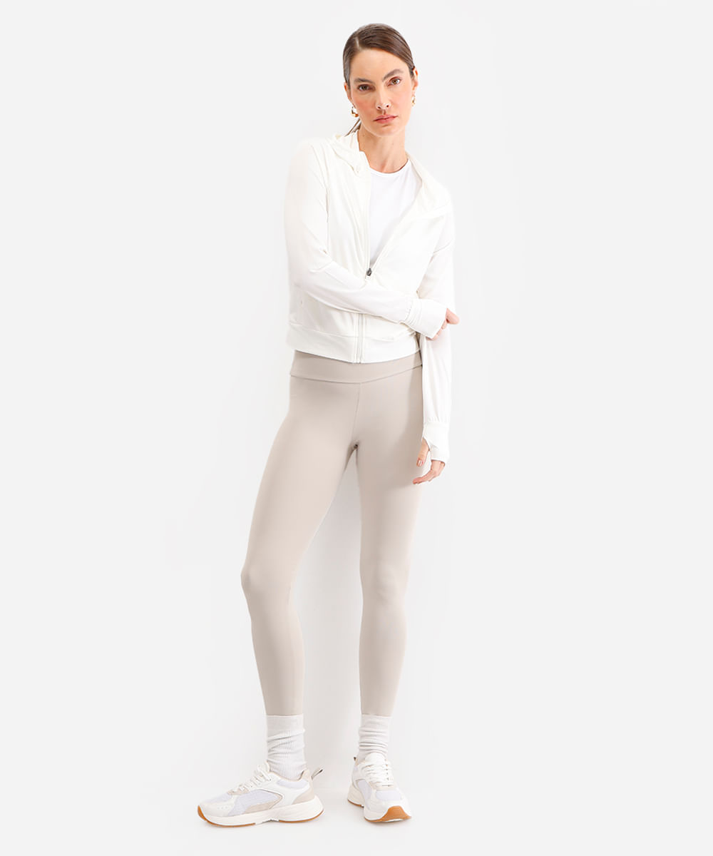 jaqueta com capuz esportiva ace - off white