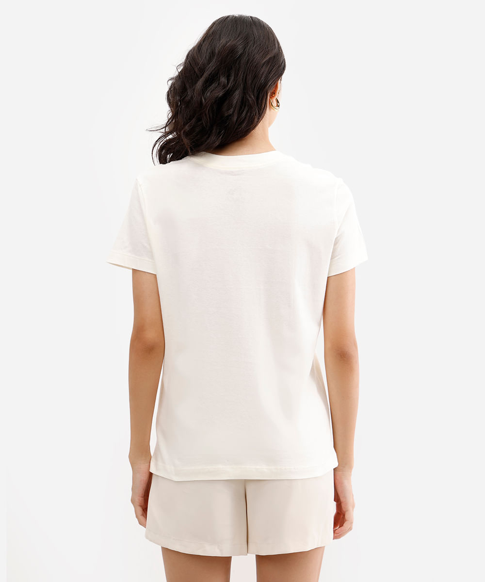 camiseta feminina de algodão botticelli off white