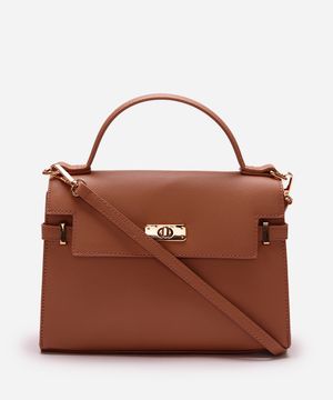 bolsa transversal feminina estruturada marrom
