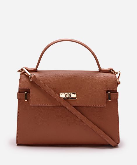 bolsa transversal feminina estruturada marrom
