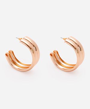 brinco argola duplo dourado