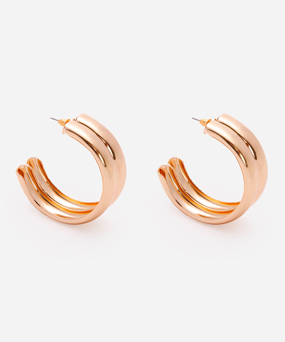 brinco argola duplo dourado