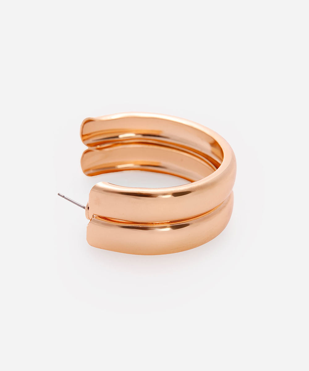 brinco argola duplo dourado