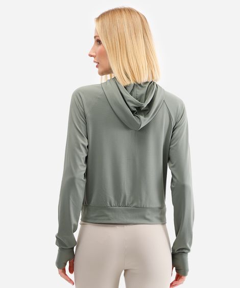 jaqueta com capuz esportiva verde