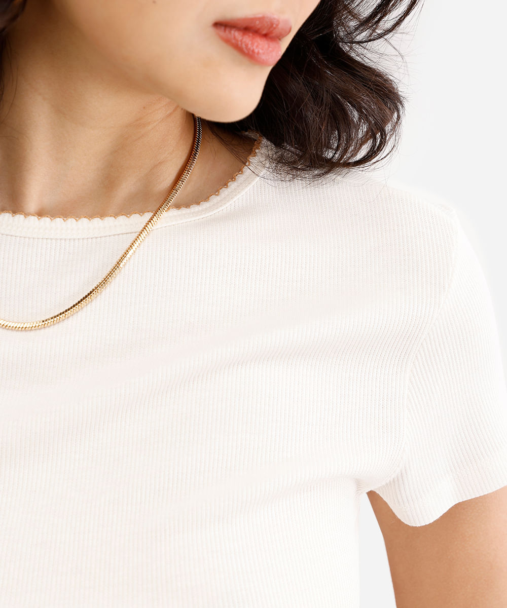 blusa feminina de viscose canelada off white