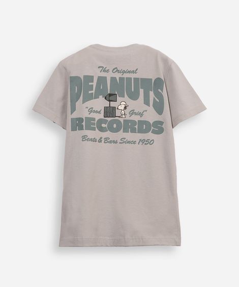 camiseta de algodão infantil snoopy cinza