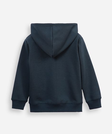 blusão infantil de moletom com zíper azul