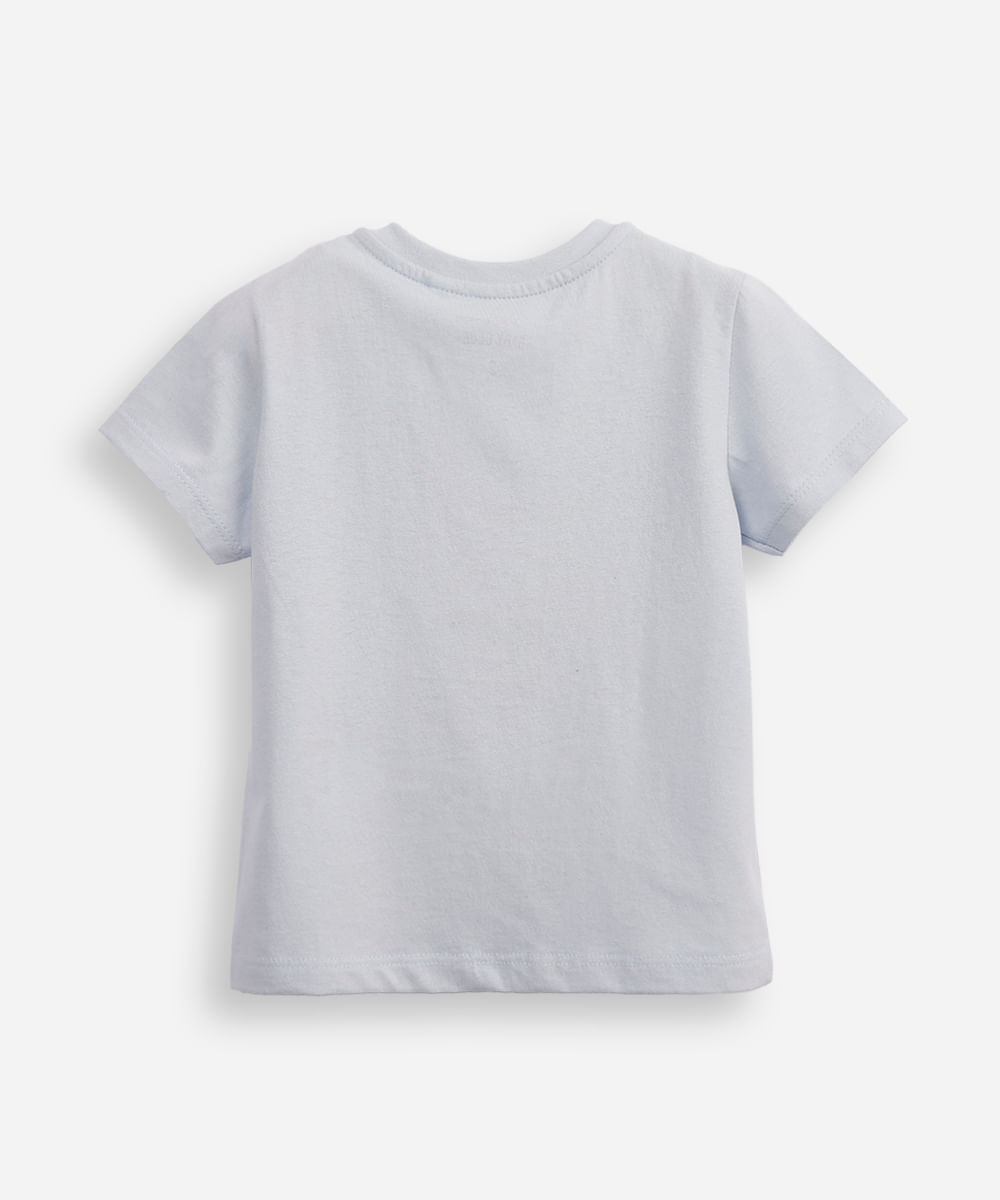 camiseta de algodão infantil capivara azul