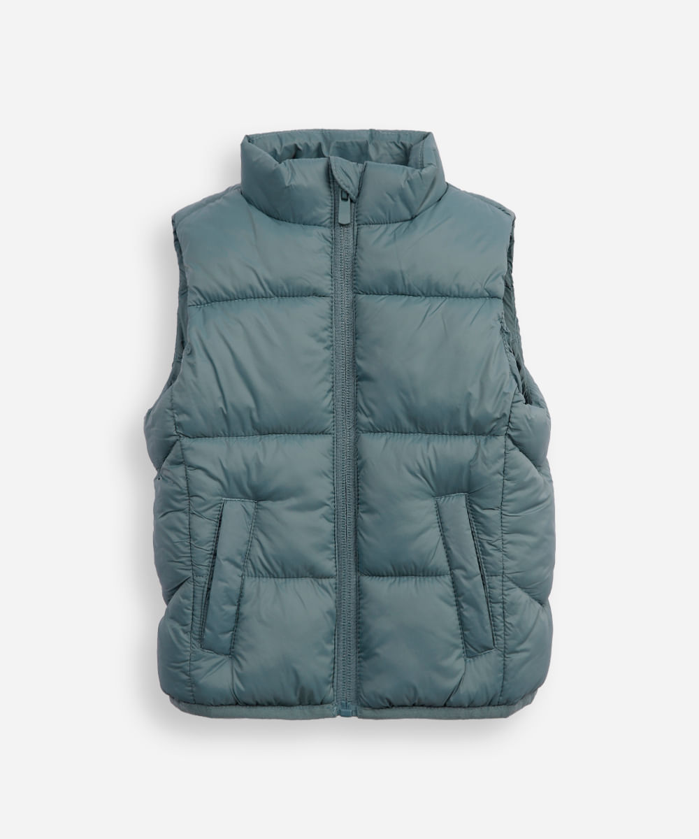 colete puffer infantil azul