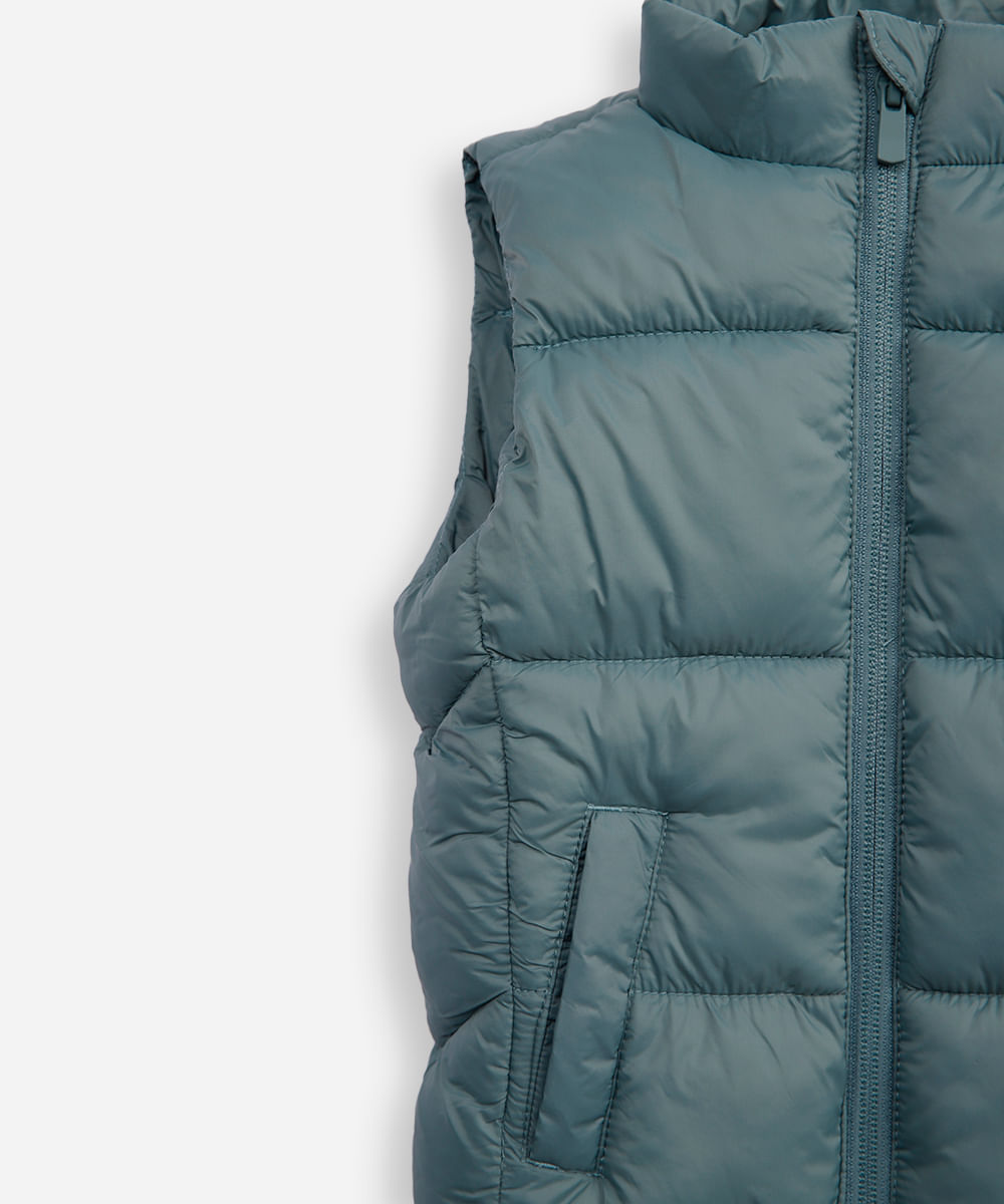 colete puffer infantil azul