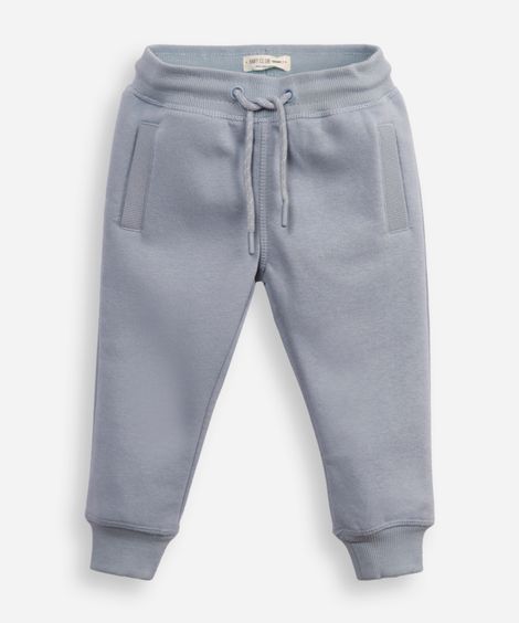calça de moletom infantil com cordão azul