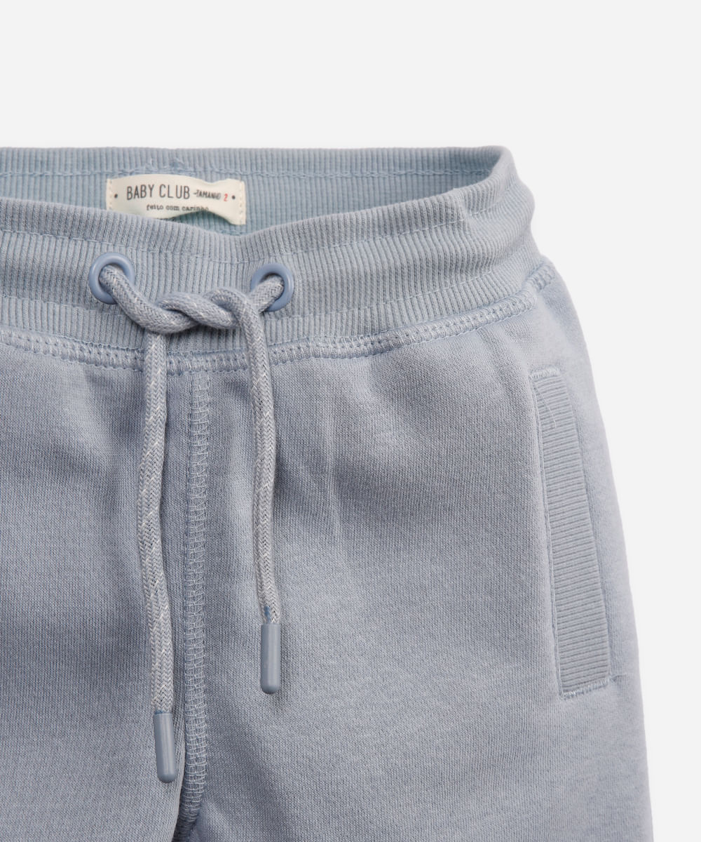 calça de moletom infantil com cordão azul