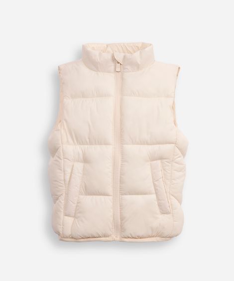 colete puffer infantil bege