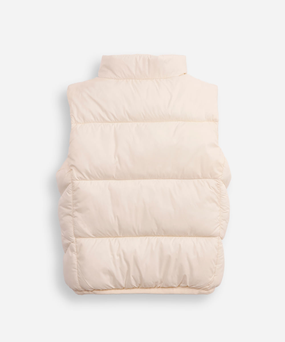 colete puffer infantil bege