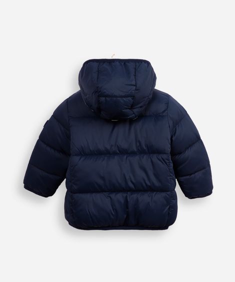 jaqueta puffer infantil com capuz - azul marinho