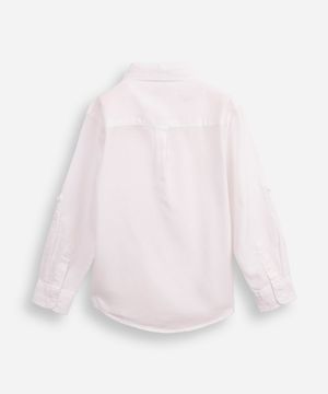 camisa de algodão infantil com martingale branca