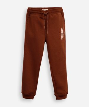 calça jogger infantil de moletom phoenix marrom