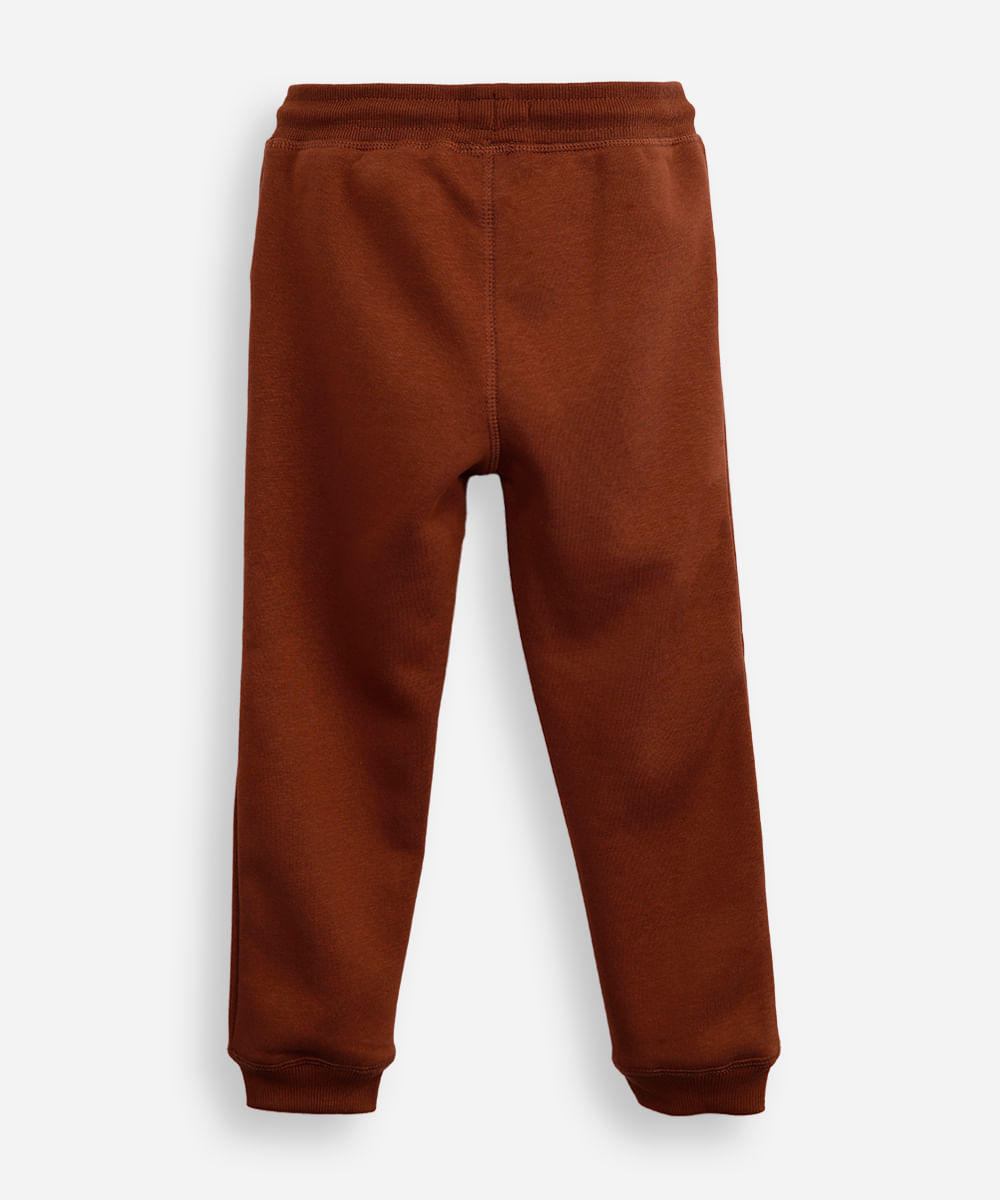 calça jogger infantil de moletom phoenix marrom