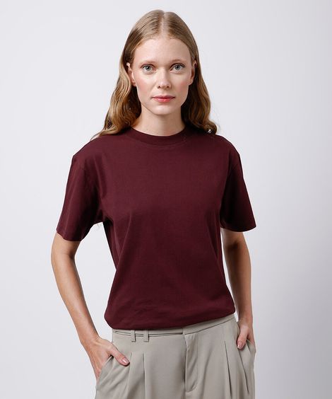 camiseta básica de algodão mindset vinho