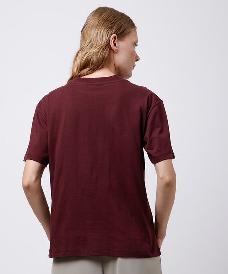 camiseta básica de algodão mindset vinho