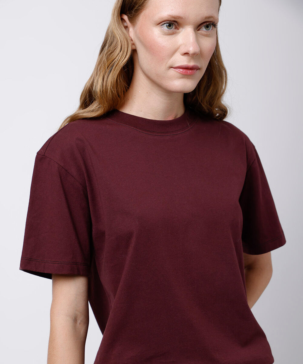 camiseta básica de algodão mindset vinho
