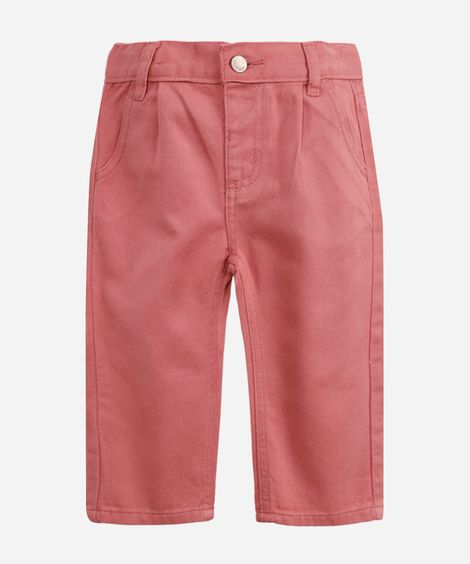 calça balloon infantil de sarja rosa