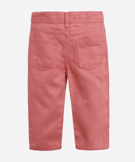 calça balloon infantil de sarja rosa