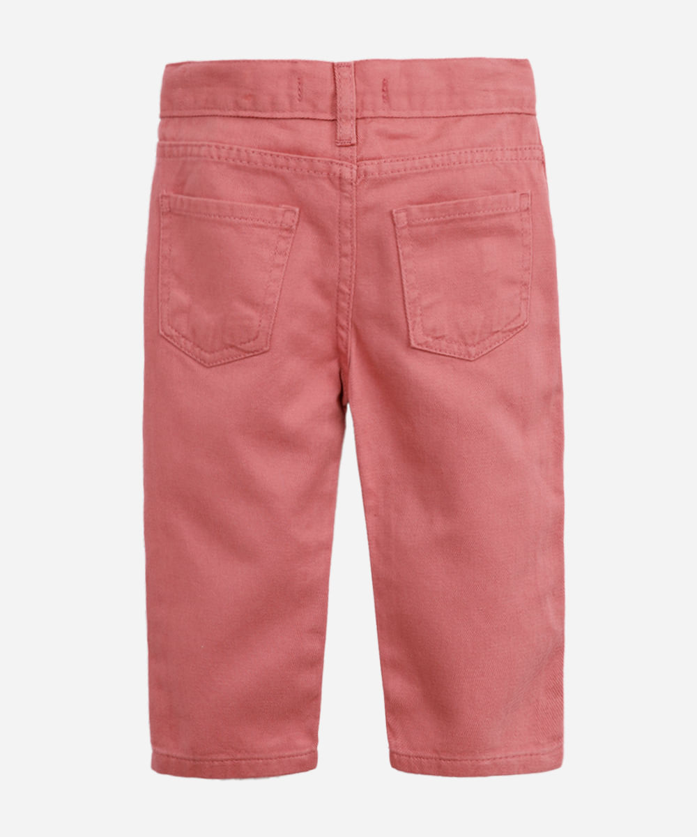 calça balloon infantil de sarja rosa