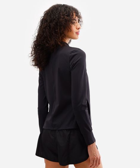 jaqueta gola alta esportiva ace - preto