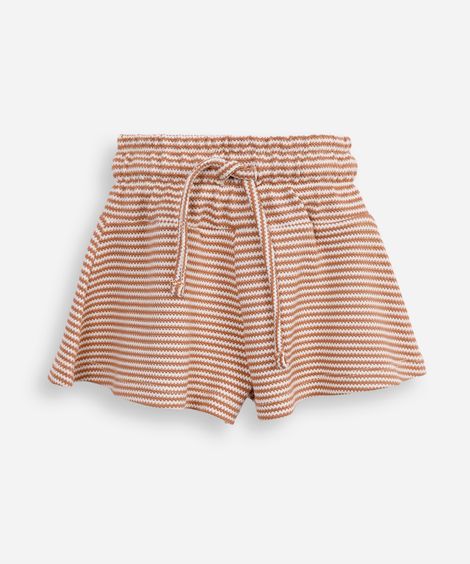 short evasê infantil listrado bege