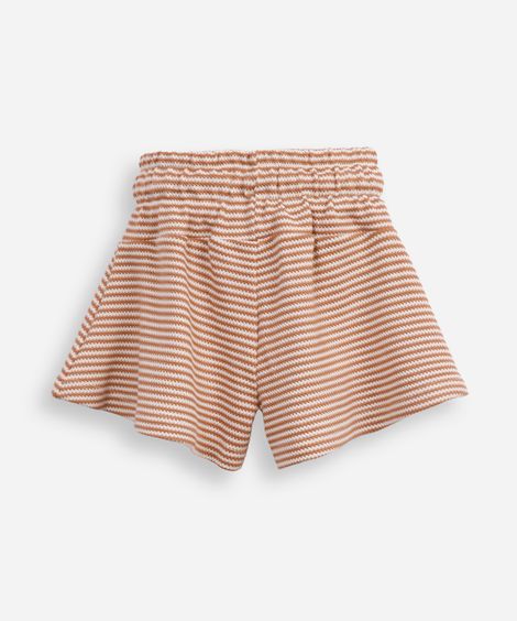 short evasê infantil listrado bege