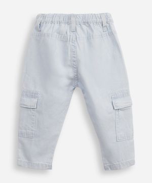 calça cargo infantil de sarja azul
