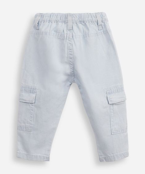 calça cargo infantil de sarja azul