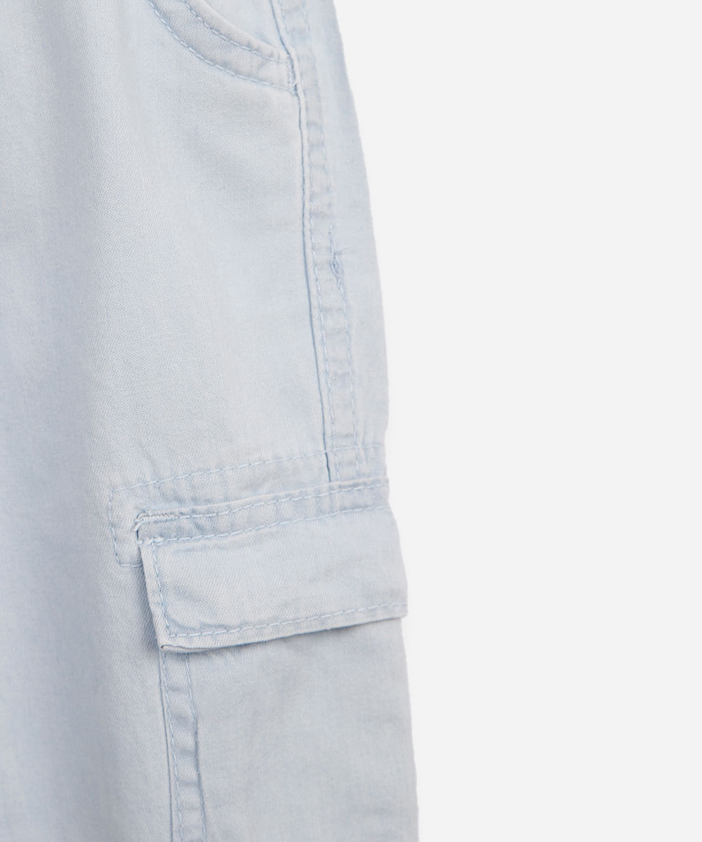 calça cargo infantil de sarja azul