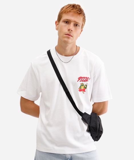 camiseta masculina as tartarugas ninjas off white