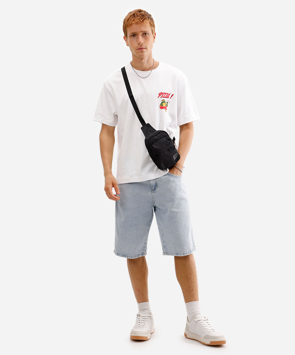 camiseta masculina as tartarugas ninjas off white