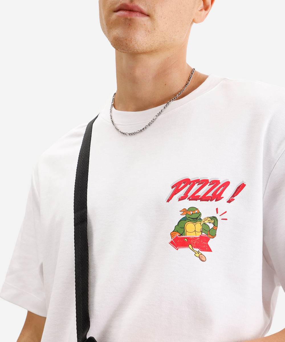 camiseta masculina as tartarugas ninjas off white