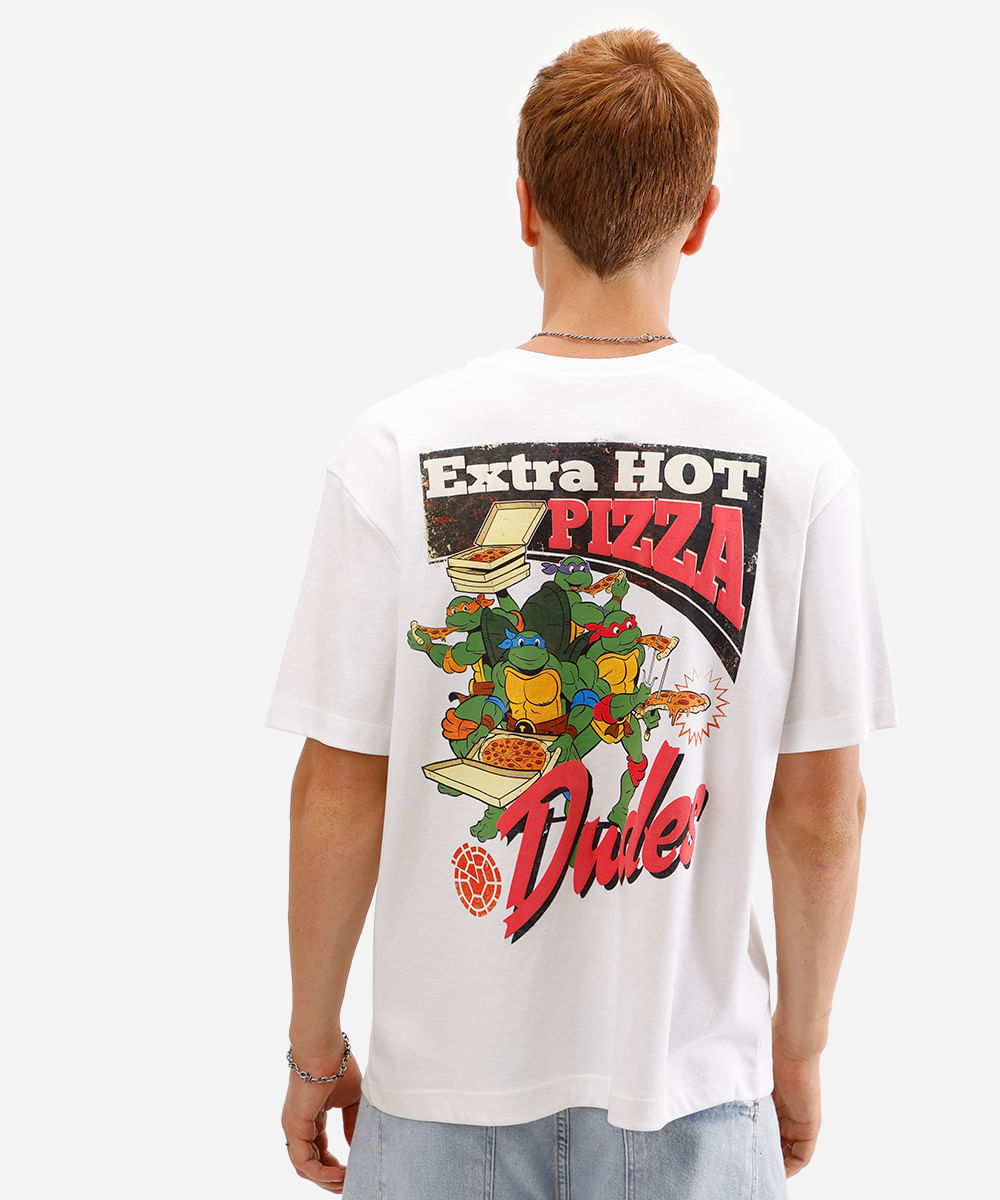 camiseta masculina as tartarugas ninjas off white