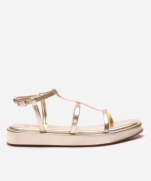 rasteirinha flatform via uno gladiadora dourada