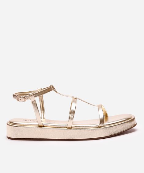 rasteirinha flatform via uno gladiadora dourada