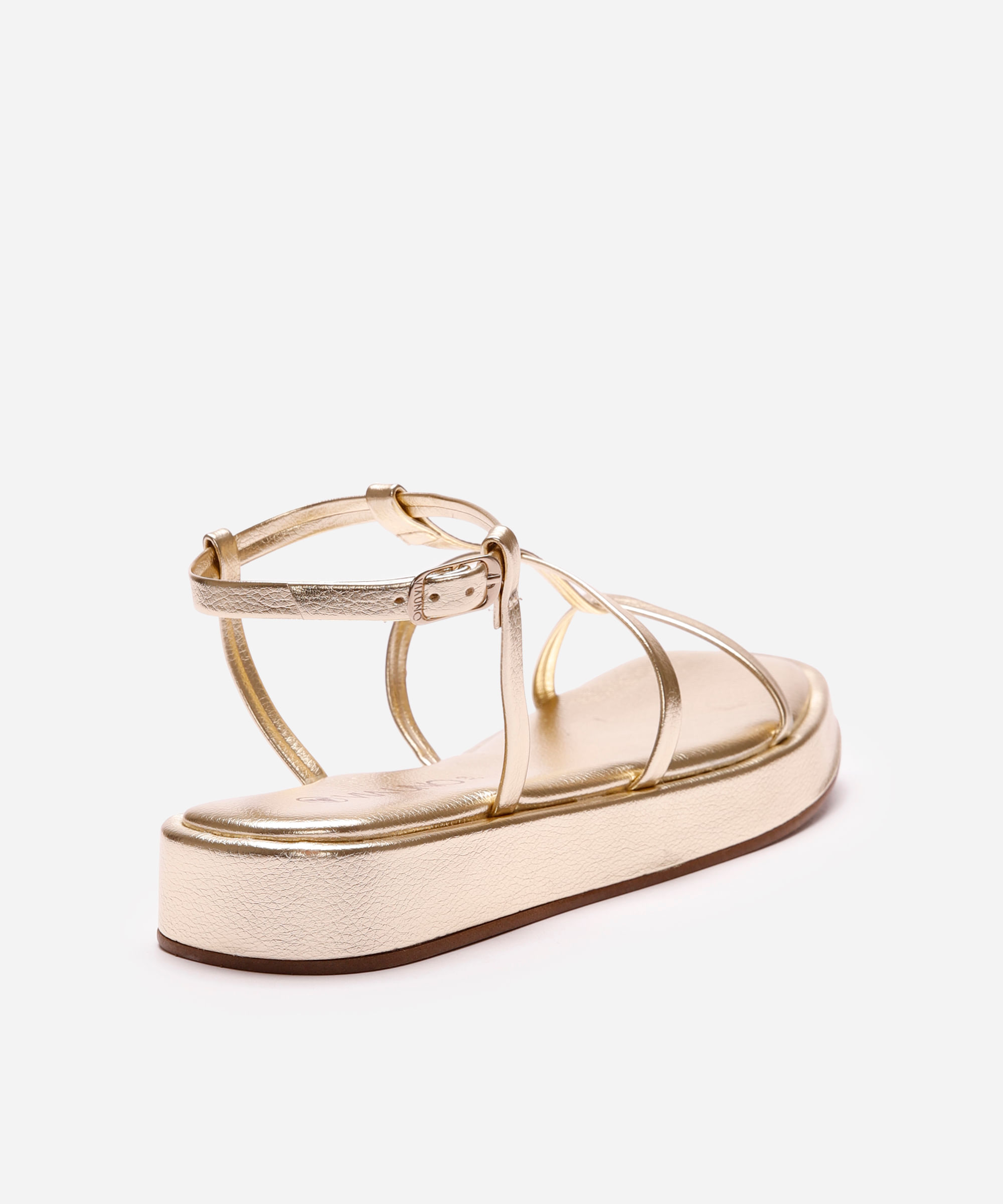 rasteirinha flatform via uno gladiadora dourada