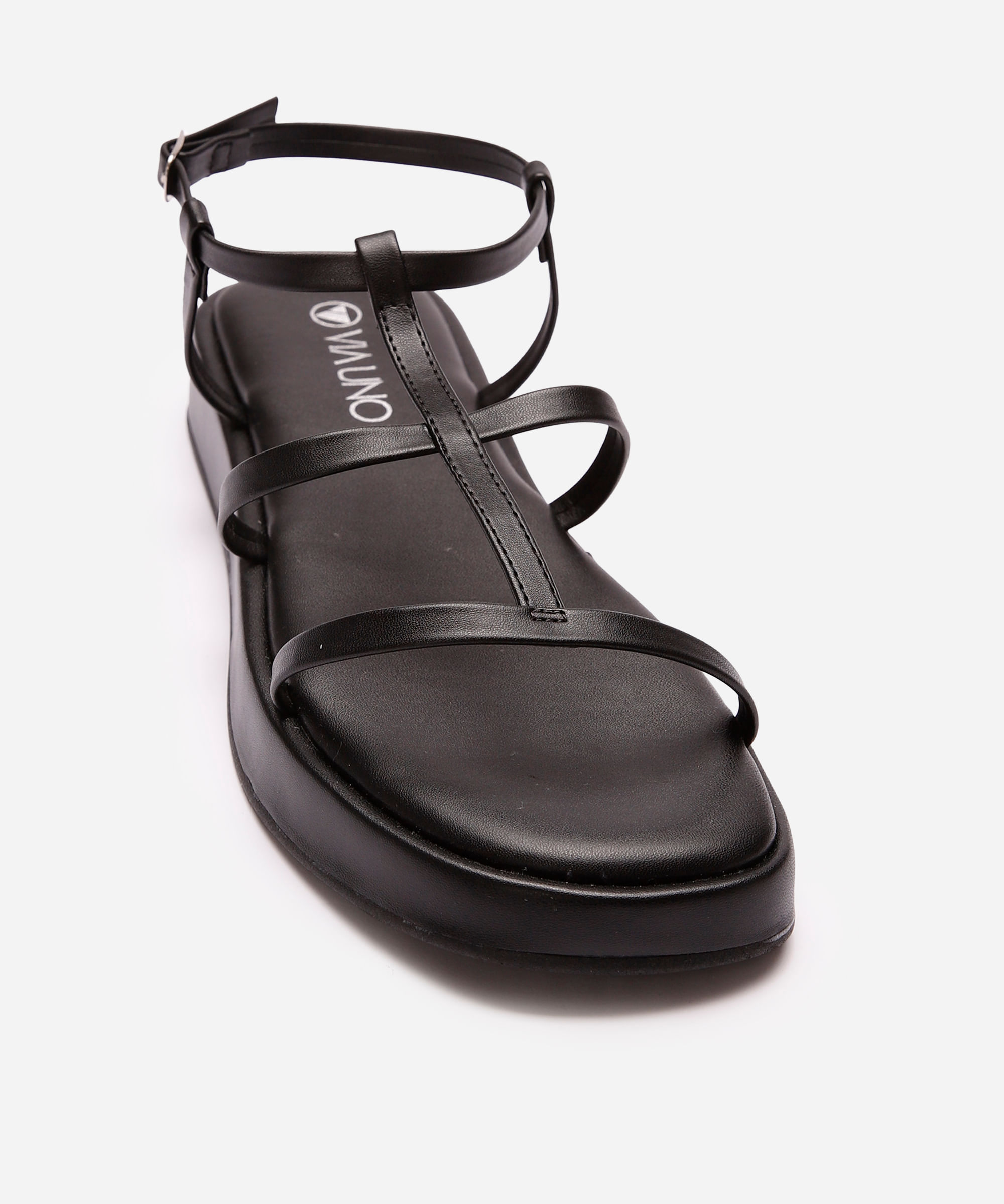 rasteirinha flatform via uno gladiadora preta