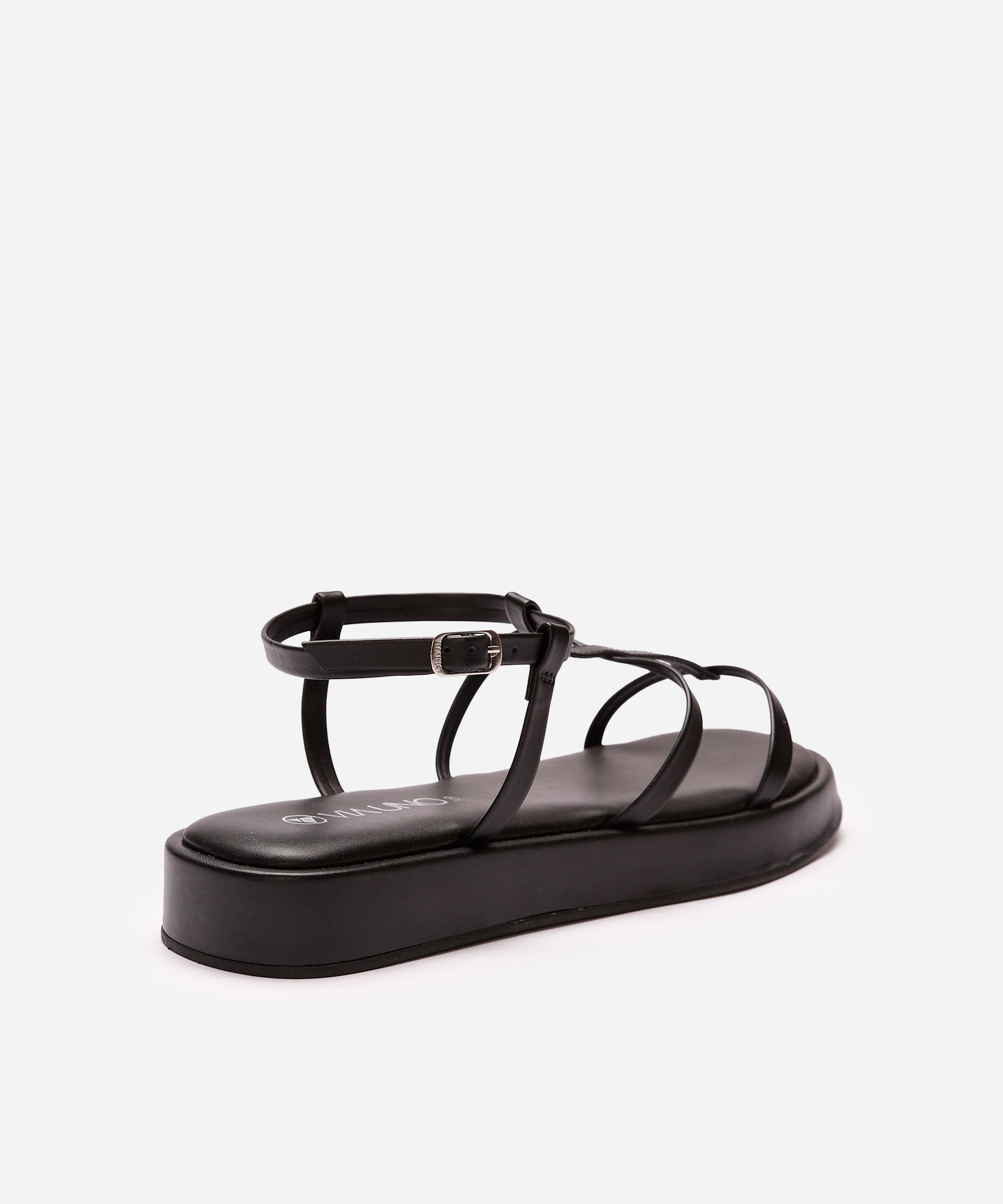 rasteirinha flatform via uno gladiadora preta