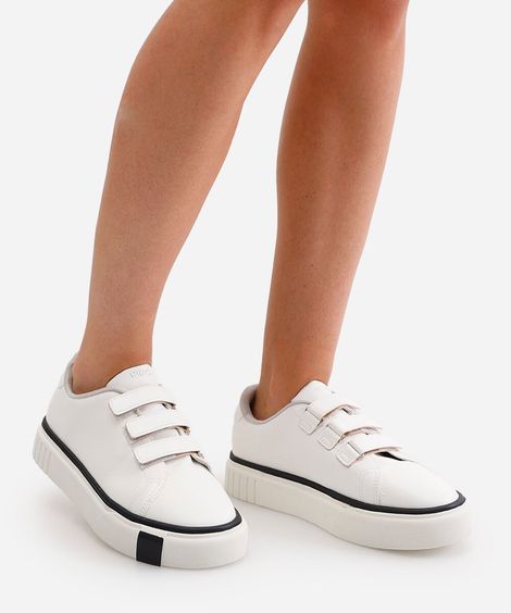 tênis flatform via uno com velcro branco